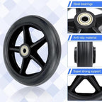 4 Pack 6" Solid Front Caster Wheels for Walkers, Heavy-Duty Office Wheelchair Front Wheel– Heavy Duty PU Replacement Wheels, Smooth & Quiet Roll, Non-Slip Durable Tires, Easy Install.