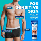 Hair Removal Cream for Men: Sensitive Depilatory Cream for Men - Body Legs Chest Underarms Intimate Areas - Vitamin E - Painless Effective Flawless Soothing Easy - Hair Remover - Gentle Formula - 120g