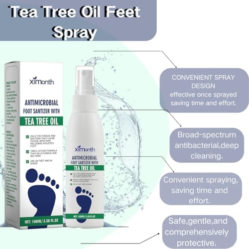 2PCS Foot Spray with Tea Tree Oil,Tea Tree Oil Feet Spray,Foot & Shoe Freshness,Quick-Drying and Travel-Friendly (2 PCS)