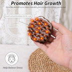 ElevateTech Wooden Scalp Massager Comb for Promote Hair Growth, Natural Wooden Hair Brush Portable Handheld Head Gua Sha Brush Round Anti-Static Head Massage Tool for Men Women Spa