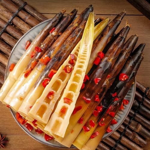 Fresh Hand Peeled Bamboo Shoots - 3 Packs 660g,Pickled Pepper Crispy Bamboo Shoots,Fresh Mountain Pepper Bamboo Shoots,Spicy Chinese Snack,Spicy Strips，Chinese Pickled Bamboo Shoots