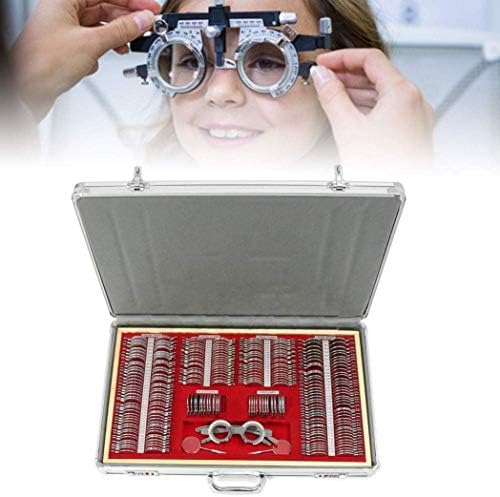 266pcs Optical Trial Lens Set Professional Metal Rim Optometry Case Kit Trial Frame Optometry Optician Test with Optometry Test Trial Frame