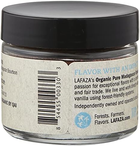 Lafaza Organic Madagascar Bourbon Pure Ground Vanilla Bean Powder, 1oz