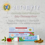 Auromere Ayurvedic Herbal Toothpaste, Cinnamon - Vegan, Natural, Non GMO, Fluoride Free, Gluten Free, with Neem & Peelu (3.57 oz), 2 Pack