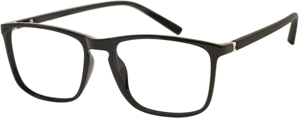 OCCI CHIARI Reading Glasses Men's Rectangle Reader Durable Spring Hinge 1.0 1.25 1.5 1.75 2.0 2.25 2.5 2.75 3.0 3.5(Black 200)