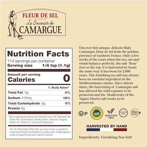 French Sea Salt Fleur de sel de Camargue by Le Saunier 4.4 oz