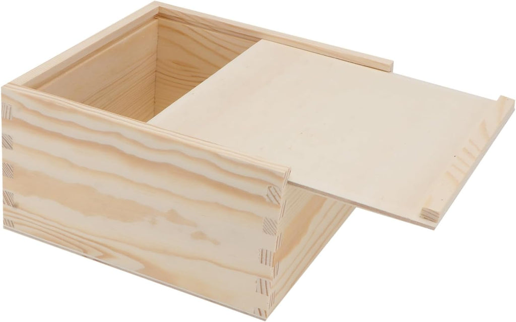 SOESFOUFU Wooden Wedding Candy Box 15x15x8cm Pull-out Favor Case Portable Stylish Wooden Candy Container for Bridesmaid and Party Supplies