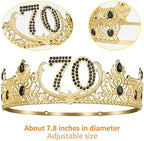 70th Birthday Gifts for Men, 70th Birthday Decorations for Men, Party Decor Supplies including King Crown & Sash & Banner & Balloons & Cake Topper & Candles