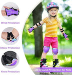 FIODAY Knee Pads for Kids Protective Gear Set Adjustable Kids Knee Pads and Elbow Pads with Wrist Guard for Girls Roller Skates Cycling Bike Skateboard Scooter Knee Pads, 3-8 Years,Rainbow Unicorn