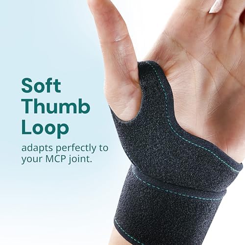 OPPO RH100 Wrist Brace for Carpal Tunnel, Arthritis, and Tendonitis - Breathable & Adjustable for both Hands Pain Relief (Black, One Size, 1 Pack)
