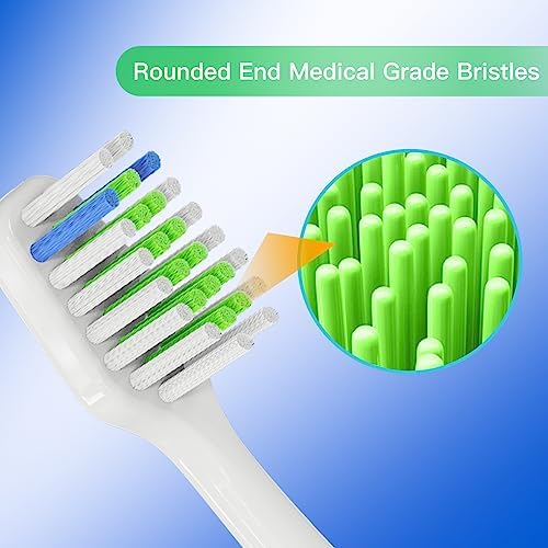Toothbrush Heads Replacement Compatible with Aquasonic Duo Series/Home Dental Center Eletric Toothbrush (NOT for Duo PRO Series)- 4 White & 4 Black