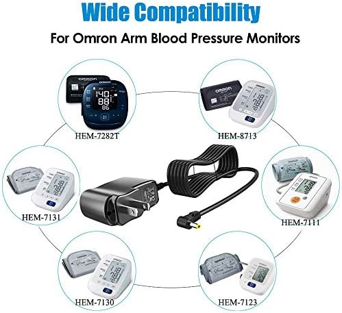 6V AC Adapter for Omron Blood Pressure Monitor 5 7 10 Series BP652N BP742N BP785N BP786 Power Supply Charge Cord Replacement for Hem-ADPTW5, 6.6ft