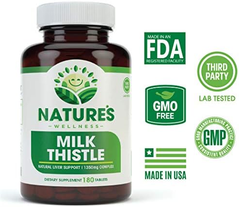 Milk Thistle - 180 Count - Standardized Silymarin Extract for Maximum Liver Support - Detox, Cleanse & Maintain Your Liver – 1350 mg Extract & Seed Complex - Natural Herbal Supplement - 60 Servings