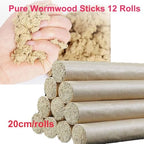 12 Rolls Moxa Stick for moxibustion 50:1 Extraction 3 Year Chen Mugwort Pure Moxa Rolls Herbal Handmade Wormwood Sticks for Gentle moxibustion 20cm