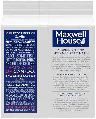 Tassimo Maxwell House Morning Blend Coffee 14 T-Discs 123G Imported from Canada