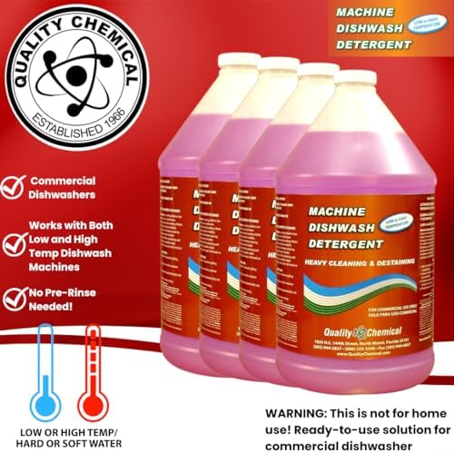 Commercial Industrial Grade Machine Dishwash Detergent - A premium grade detergent for low or high temp dishwash machines-4 gallon case