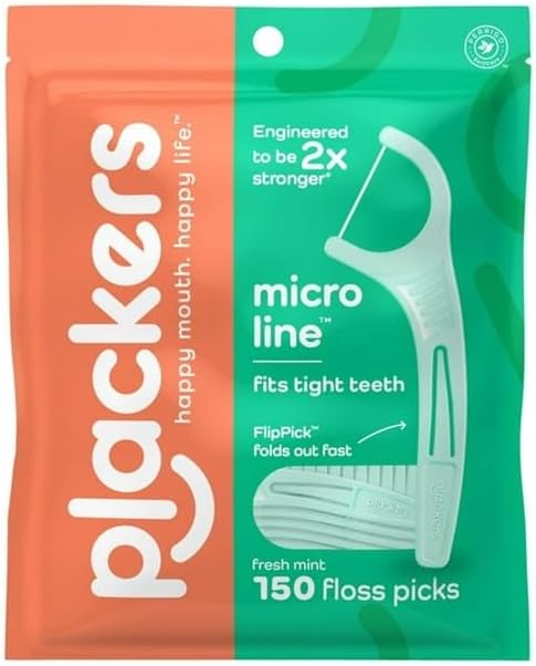 Plackerr's Micro Mint Dental Floss Picks (Mint - 450 Floss Picks)
