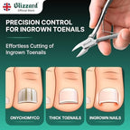 Ingrown Nail Clippers for Men with Ingrown Toenails – Blizzard Podiatrist Toenail Clipper Set German Forged (13cm - Straight Head - Smooth)