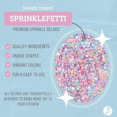 Sweets Indeed Pastel Sugar, Edible Sprinkle Sugar Mix, Perfect for Cake Decorations, Baking, Ice Cream, Cookies, Cupcake Topper, 4 ounces