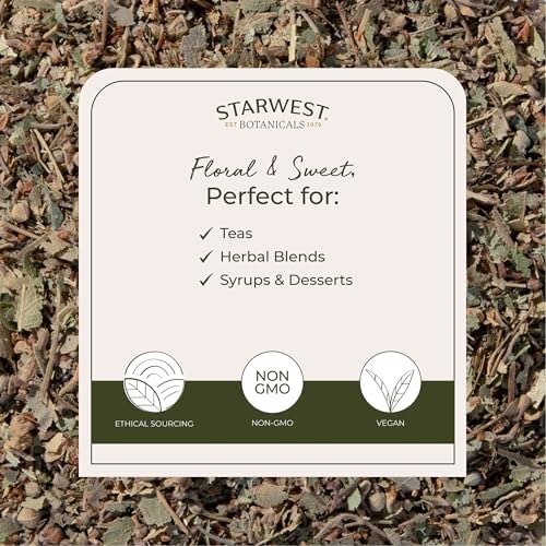Starwest Botanicals Organic Linden Leaf & Flowers - Dried Loose Leaf Herb for Tea, Syrup, & Herbal Blends, Pure & Natural Linden, Caffeine Free, Cut & Sifted, Certified Kosher, Non-GMO - 4 oz Pouch