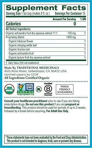 Traditional Medicinals Organic EveryDay Detox Schisandra Berry Herbal Tea, Supports Healthy Liver Function, (Pack of 1) - 16 Tea Bags