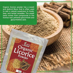 JIVA Organic Licorice Root Powder 7 Ounce - Glycyrrhiza glabra - Mulethi - Yashtimadhu - Non-GMO