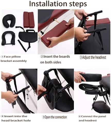 HOINCO Massage Table Armrest Hanging Arm Rest Sling Board Armrest Support, Hanging Armrest Frame for Folding Massage Table-Black