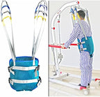 Elderly Gait Belt Divided Leg Sling for Elderly Disabled Full Body Patient Lift Sling Walking Standing Aids Carrier for Leg Thigh Arm Lumbar Relief Trainer (Blue Medium)