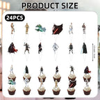 25Pcs Star Wars Birthday Party Supplies Pack Includes 1 Cake Topper 24 Cupcake Toppers for Star Wars Party Supplies