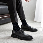 Mens Dress Socks Business Casual Pattern，6-Pairs Bamboo Crew Sock for Men Shoe Size 8-13