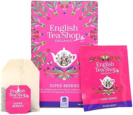 English Tea Shop Organic Super Berries - 20 Tea Bag Sachets, 40g (Pack Of 6)