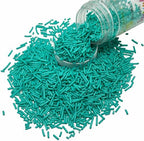 SE Si&Moos Teal Jimmies Sprinkles Teal Sprinkles for Cake Decorating Edible Crunchy Jimmies for Topping Ice Cream, Cookies, Cakes, Cupcakes, Dessert Decorating 3 OZ