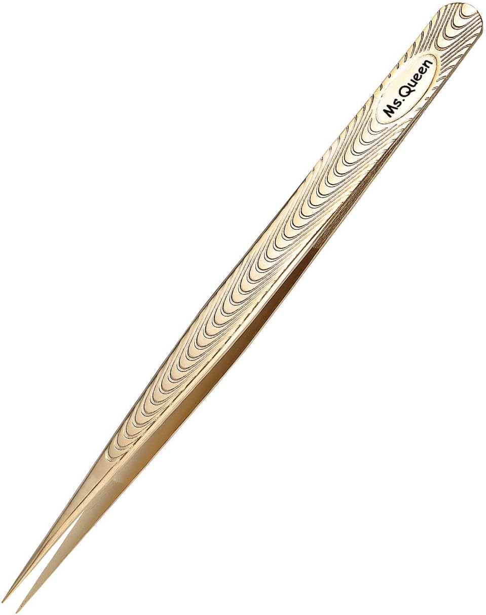 Ms.Queen Straight Tweezers for Eyelash Extensions-Precision Lashing Tweezers for Individual Volume Lashes Extensions,Straight