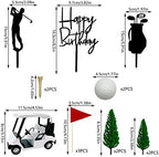2026 New Golf Cake Decorations Golf Cart Cake Toppers Heading for The Green Cake Topper for Golfers with Cart Flag Golf Ball for Golf Theme Party Supplies (White)