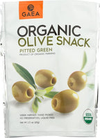 Gaea Organic Pitted Green Olives 65g (Pack of 2)
