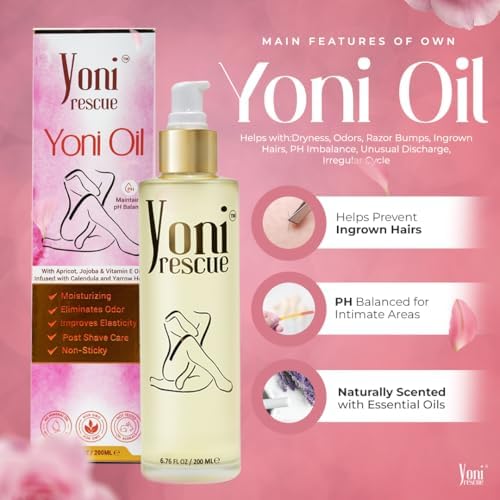 Yoni Rescue Yoni Oil 6.76oz, All Natural Ingredient for Women pH Balance & Wetness, Vaginal Oil for Dark Spots, Hydration & Comfort - Apricot, Jojoba, Chamomile, Vitamin E (Strawberry Pineapple)
