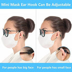 6 Pairs Adjustable Eyeglass Hooks for Mask Holders to Protect Ears, Comfort Silicone Ear Saver for Masks Glasses, Relieve Pressure & Mask Ear Pain Strap Extenders, Black
