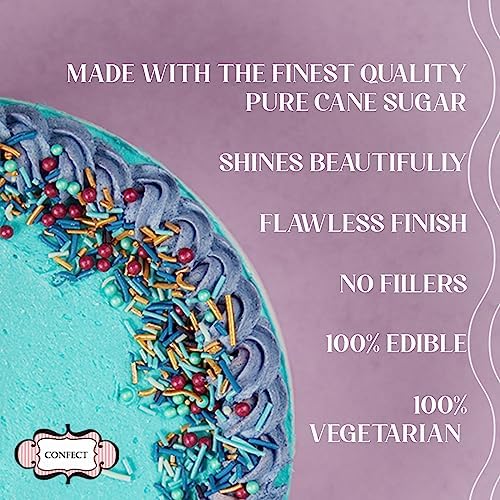 Confect Red Carpet Night Sprinkles Mix Pack of 5 – Red, Black, Pink Dragees & Navy Blue Sparkling Sugar | Edible Cake & Cupcake Decorations for Parties, Baking, and Special Events | Vegan, Gluten-Free, Nut-Free, Soy-Free, Dairy-Free, Palm Oil-Free - 5 Oz