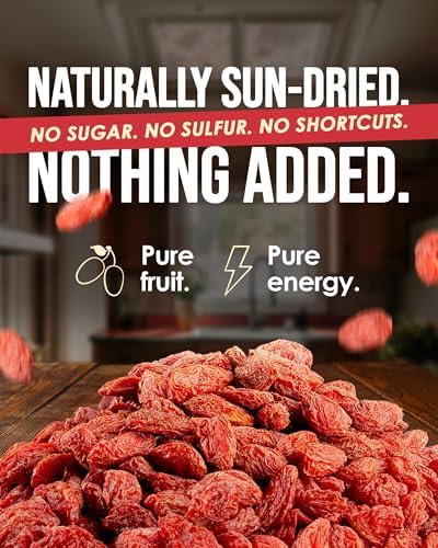Nutrient Elements Goji Berries – 2 lb/32 oz – USDA Organic, Raw, Sun-Dried, Hand-Picked – Extra Large Dried Berries – Resealable Bag – Naturally Grown, No Additives
