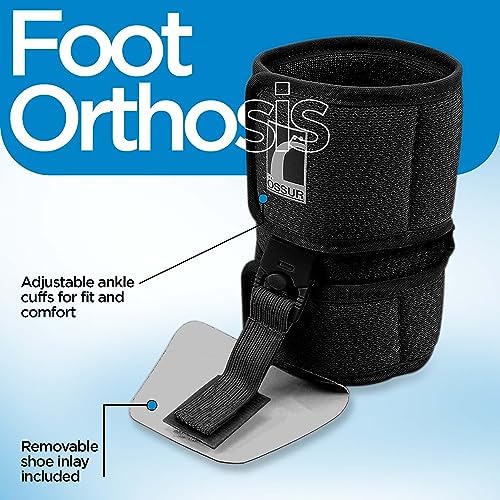 Ossur Foot-Up Drop Foot Brace | Ankle-Foot Orthosis (AFO) for Drop Foot Support | Lightweight, Adjustable Wrap for All-Day Comfort | Breathable Material for All Day Walking | (Black, Large)
