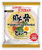 [SAPPORO ICHIBAN] Ramen Noodles, Tonkotsu Flavor, No. 1 Tasting Japanese Instant Noodles 3.5 Oz. (3.7 Ounce (Pack of 24))