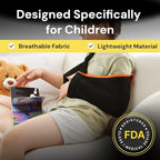 BraceUP Arm Sling for Kids - Comfortable Adjustable Support for Children, Arm Support, Easy On/Off Design (3.5-5 feet tall)