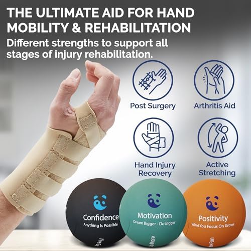 Mind & Body Stress Balls for Adults - Multi-Density Squeeze Balls for Hand Therapy & Grip Strengthening - Stress & Anxiety Relief - Soft to Triple Density Options