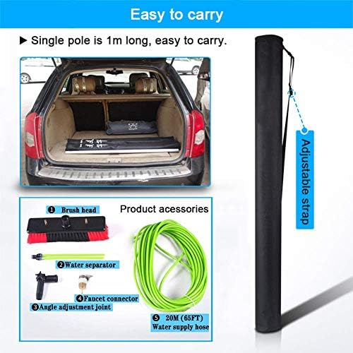 12M Photovoltaic Panel Cleaning Tool with Water Spray Brush Extendable Window Cleaning Pole for Trucks Windows and More