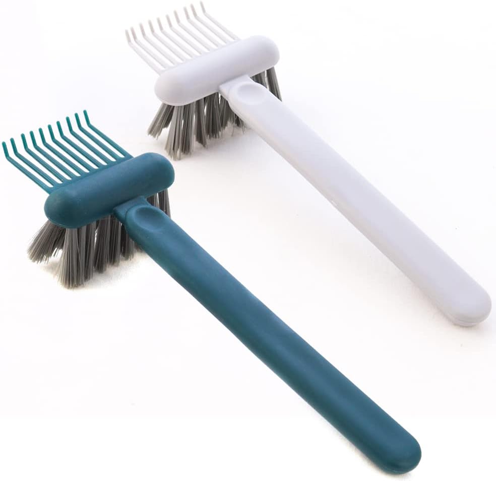 2 Pack Home and Salon Use Comb Cleaning Brush Hair Brush Remover 2-in-1 Comb Cleaner with Pick and Bristles Hair Brush Cleaner Tool Rake Comb Cleaner Cleaning Tool for Cleaning Hair Dust