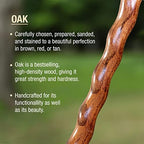 Brazos Handcrafted Wood Walking Stick, Twisted Oak, Backpacker Style Handle, for Men & Women, Made in The USA