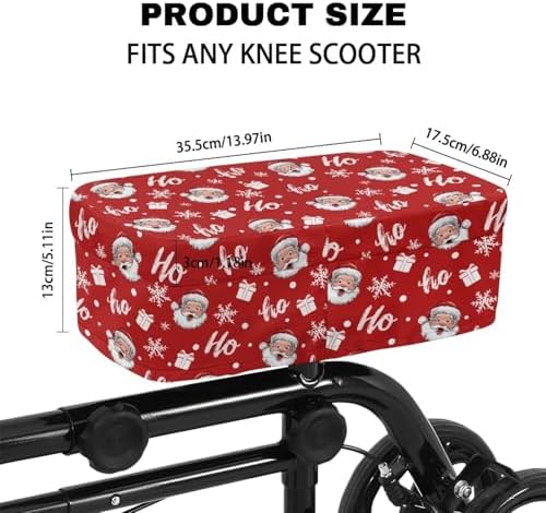 Christmas Santa Claus Print Knee Scooter Pads For Comfort, Soft And Comfortable Knee Scooter For Adults, Machine Washable, Fits Any Knee Scooter
