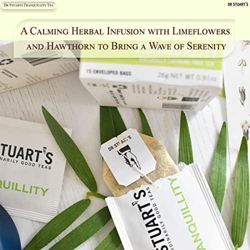 Dr Stuarts Tranquillity Tea | Pack of 2 | 26g (15 Teabags) | Premium Quality Herbal Blend for Calming Relaxation and Restful Sleep | Ideal for Bedtime Routine, Self-Care, and Creating Serene