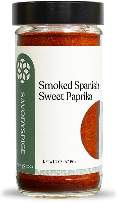 Savory Spice Smoked Spanish Sweet Paprika (2 oz) - Pimentón de la Vera, Smoky Paprika Seasoning for Soups, Stews, Chicken, Fish, Deviled Eggs, Mac & Cheese