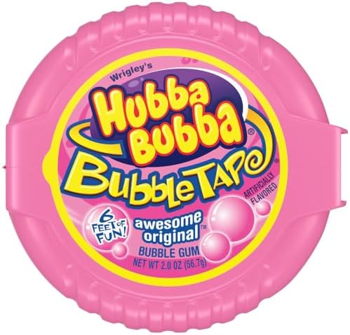 HUBBA BUBBA Awesome Original Easter Bubble Gum Tape 6 Foot Bubble Tape Easter Basket Stuffers , 2 oz
